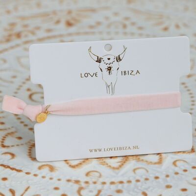 Velvet armbandje peach