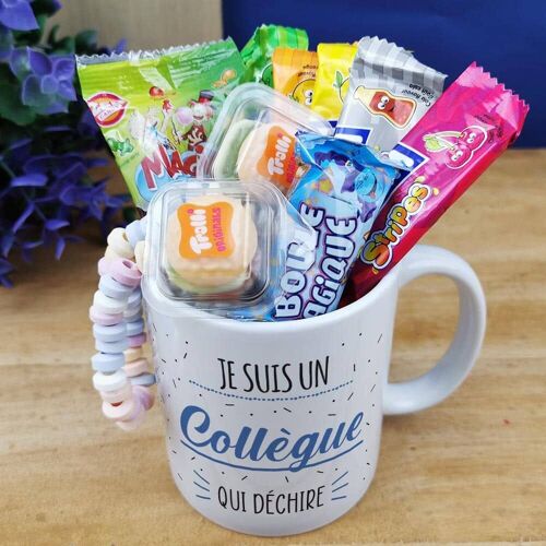 Mug bonbons des années 2000 "Je suis un collègue qui déchire"