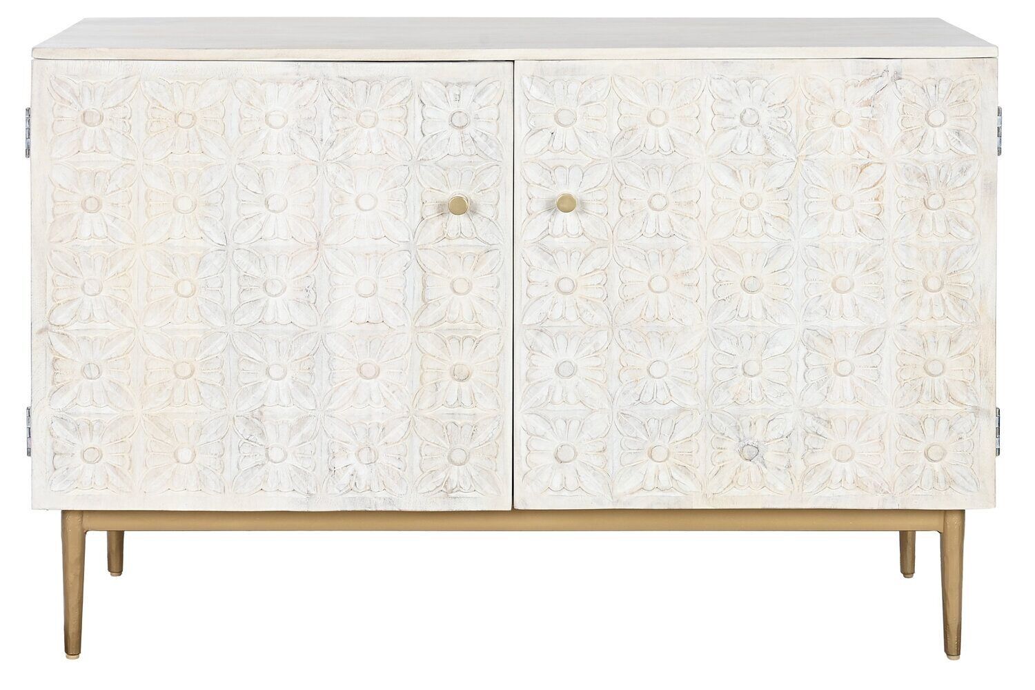 CREDENZA CON MANIGLIA IN METALLO 120X45X80 BIANCO MB212684