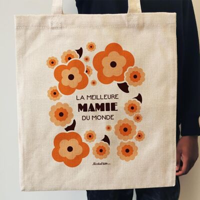 Tote bag “La meilleure mamie du monde”- Cadeau mamie