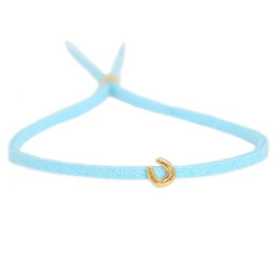 Bracelet porte-bonheur - or bleu