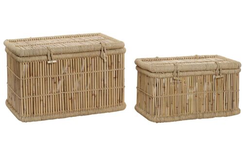 BAUL SET 2 BAMBU CUERDA 74X46X46 NATURAL MB197940