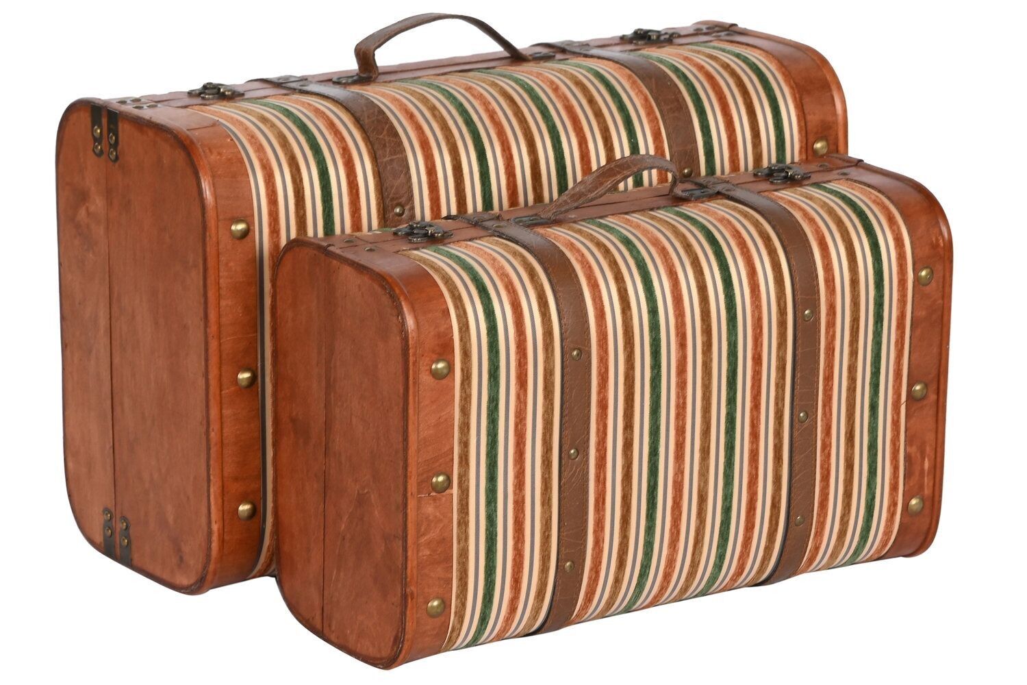 BAULE SET 2 TELA LEGNO 60X37X24 MARRONE MB209126