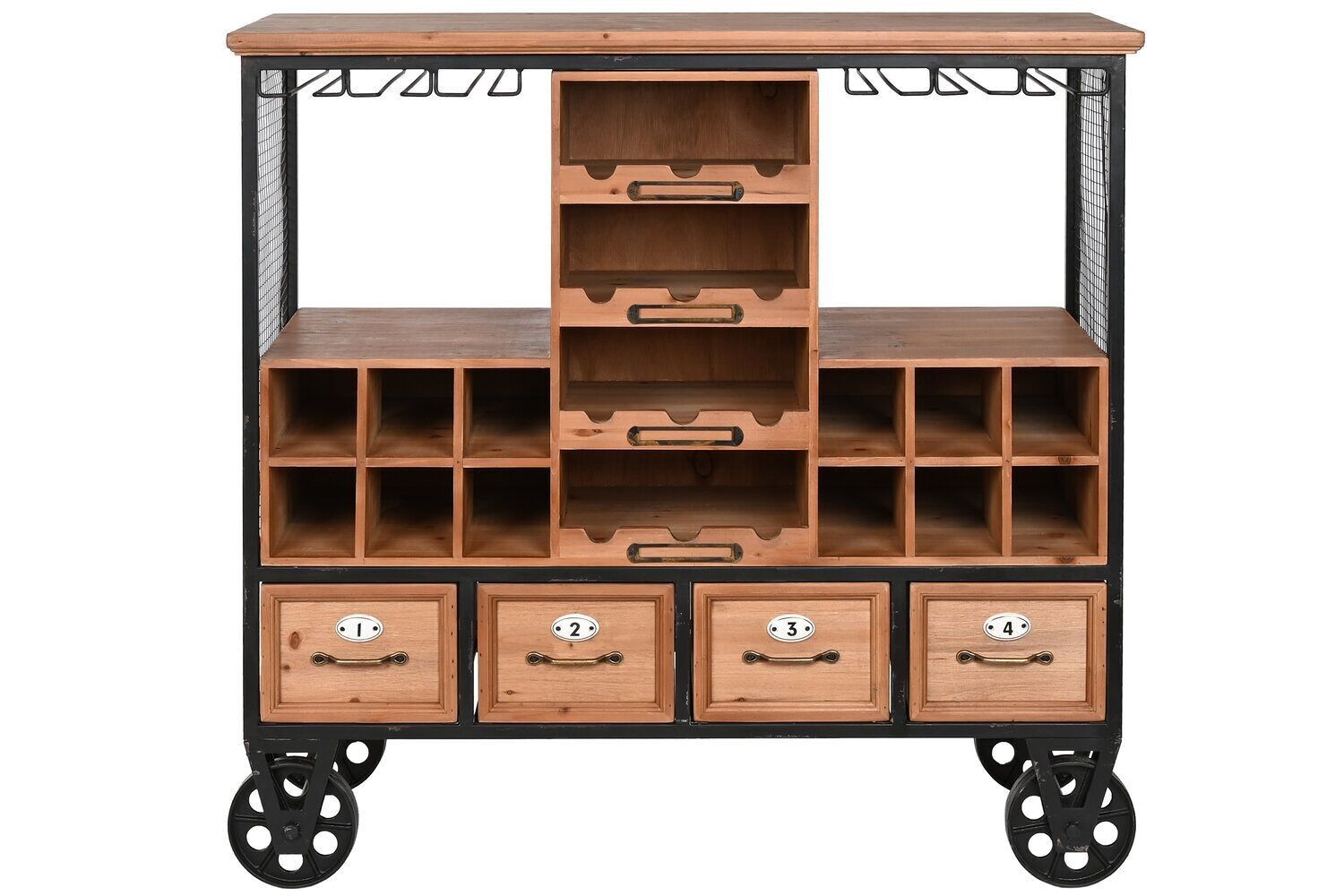 PORTABOTTIGLIE IN METALLO ABETE 94X37X91 NERO MB213113