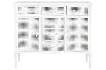 BUFFET MÉTAL 101X42X85 24.50 BLANC MB212459 1