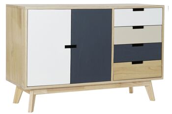 BUFFET PAULOWNIA MDF 100X35X65 4 TIROIRS NATUREL MB179849 1