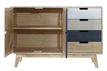 BUFFET PAULOWNIA MDF 100X35X65 4 TIROIRS NATUREL MB179849 5