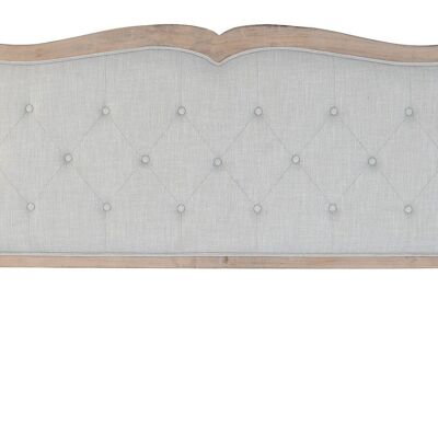 Bettkopfteil aus Gummiholz, Leinen, 160 x 10 x 120, grau, MB208214