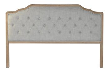 TÊTE DE LIT LIN RUBBERWOOD 160X10X120 GRIS MB208217 1