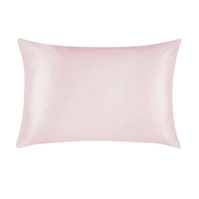Funda de almohada de seda rosa