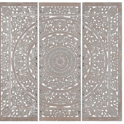 CABECERO CAMA SET 3 MDF 180X3,5X180 MANDALA GRIS MB211507