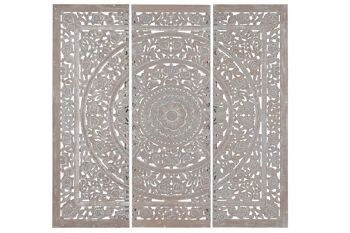 TÊTE DE LIT ENSEMBLE 3 MDF 180X3,5X180 MANDALA GRIS MB211507 1