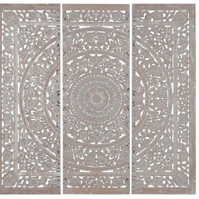 TÊTE DE LIT ENSEMBLE 3 MDF 180X3,5X180 MANDALA GRIS MB211507