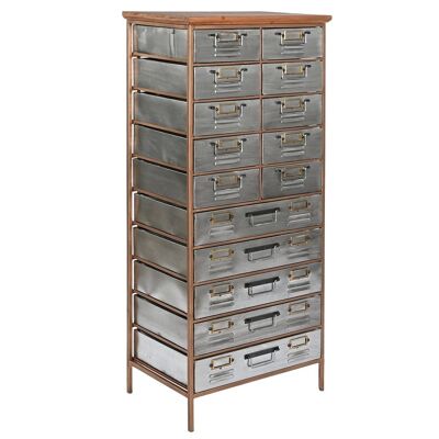 ARMOIRE À TIROIRS EN MÉTAL SAPIN 53,5X33,5X120,5 GRIS MB209234