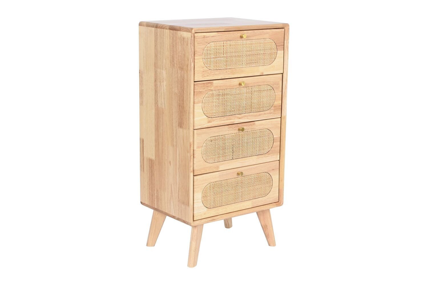 CASSETTIERA IN LEGNO DI GOMMA RATAN 40X30X78 NATURALE MB208080