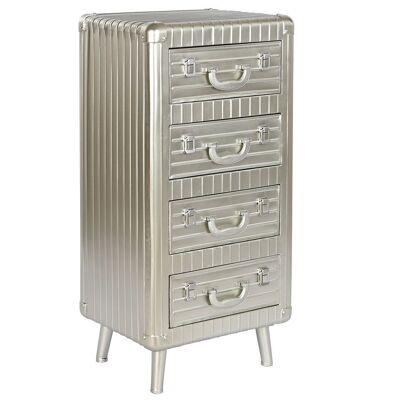 CHIFONIÈRE MÉTAL MDF 46X39X96 ARGENT MB210124