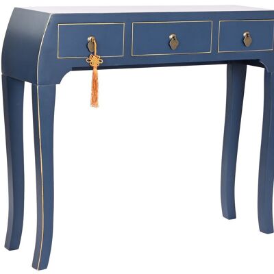 CONSOLLE IN ABETE MDF 96X26X80 BLU ORIENTALE MB208299