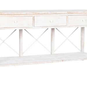 CONSOLE MÉTAL SAPIN 181X45X86 3CAJ, BLANC MB208708