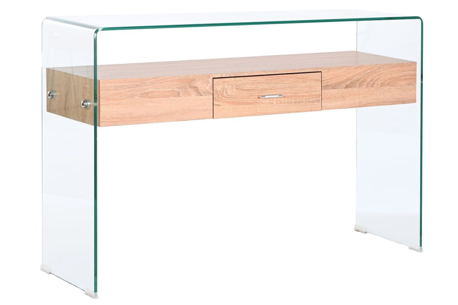 CONSOLLE IN VETRO MDF 120X35X80 MARRONE CHIARO MB208055