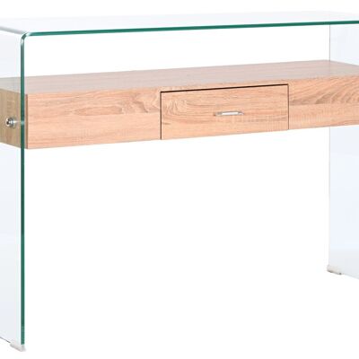 MDF GLASS CONSOLE 120X35X80 LIGHT BROWN MB208055