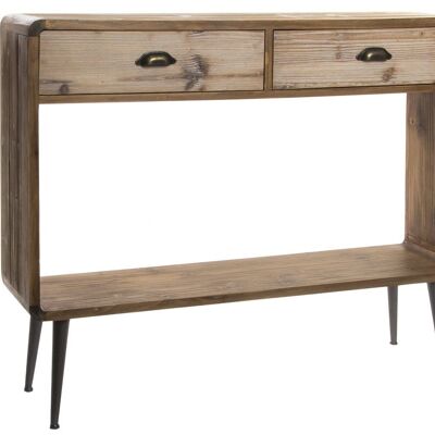 CONSOLE BOIS METAL 115X30X96 NATUREL MB143014