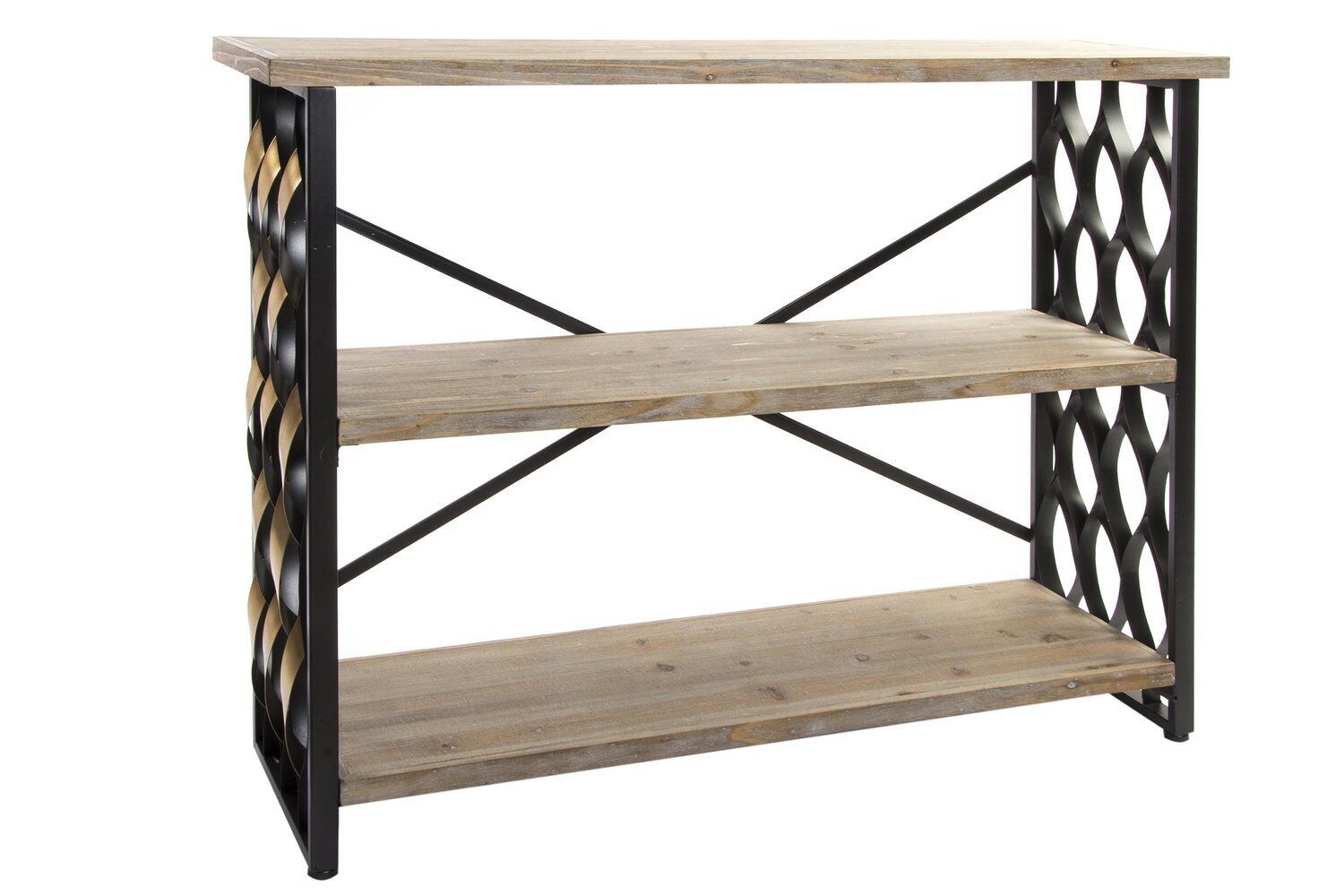 CONSOLLE LEGNO METALLO 120X34X93 INDUSTRIALE NATURALE MB212674