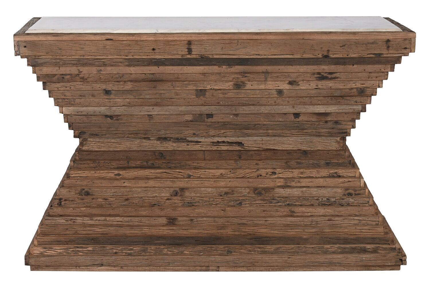 CONSOLE IN MARMO LEGNO RICICLATO 138X45X87 MARRONE MB212643