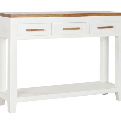 CONSOLE MANGUIER ACACIA 110X30X80 BLANC MB207448