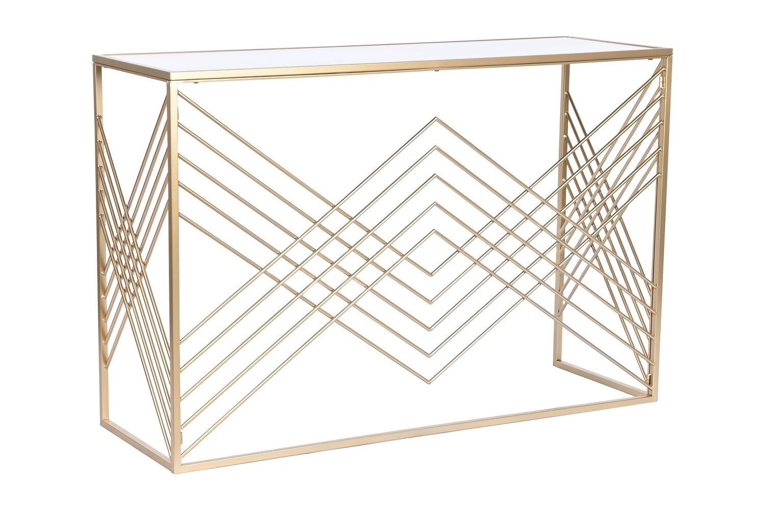 CONSOLE METALLO VETRO 120X40X80 ORO MB208733