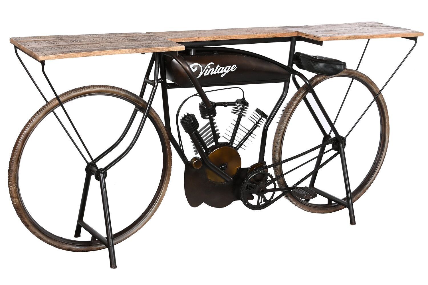 CONSOLE LEGNO METALLO 180X35X86 29,60 NATURALE MOTO MB208379