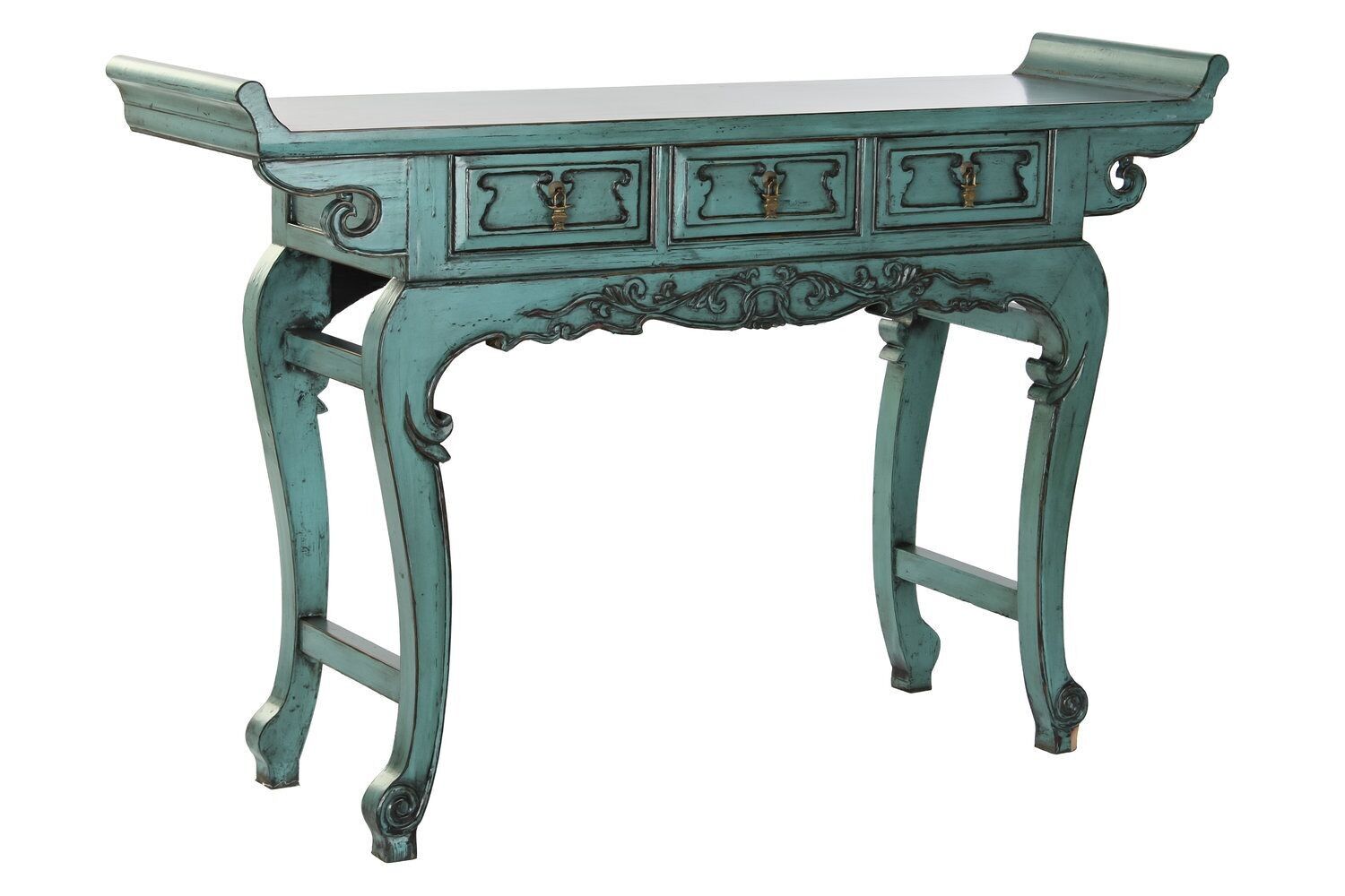 CONSOLLE OLMO METALLO 135X37X89 3 CASSETTI MB181886