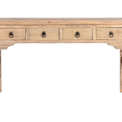 CONSOLE EN ORME MASSIF 177X38X85 4 TIROIRS NATUREL MB213714