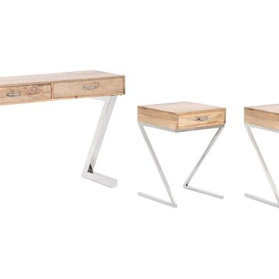 CONSOLA SET 3 MANGO 110X41,5X76 CON 2 MESITAS AUXI MB208604