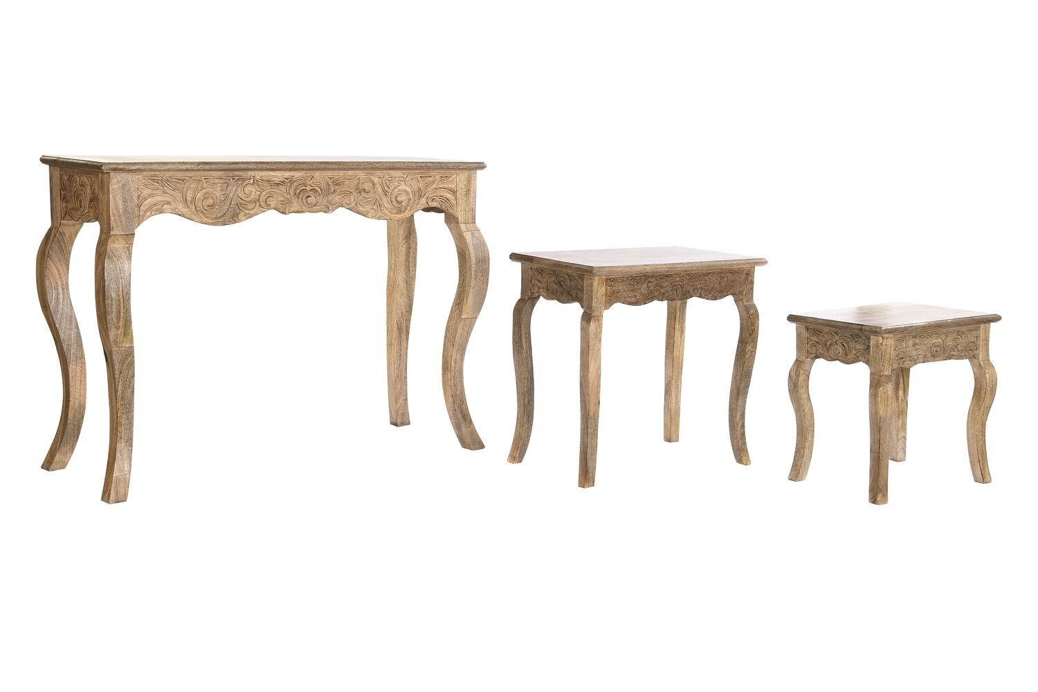 CONSOLE SET 3 MANIGLIE 109X40X75 NATURALE SCULTURA MB201079