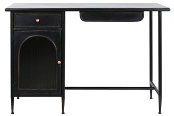 BUREAU MÉTAL VERRE 120X50X80 NOIR MB208410 9