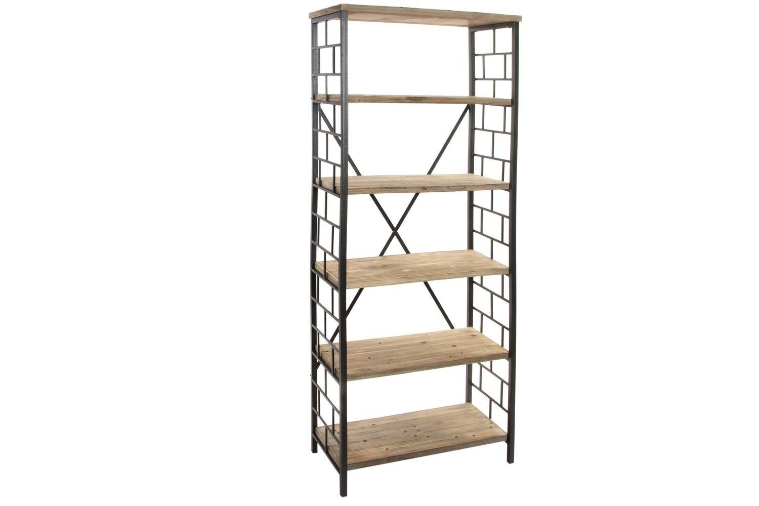 SCAFFALE LEGNO METALLO 66X35X176 INDUSTRIALE MB212672