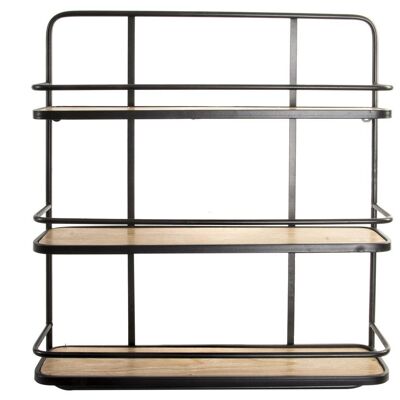 METAL WOOD WALL SHELF 51X13X61 INDUSTRIAL MB212675