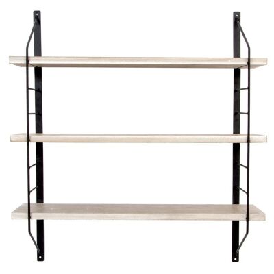 MENSOLA IN FERRO MDF 60X14X65,5 DA PARETE NERO MB129308