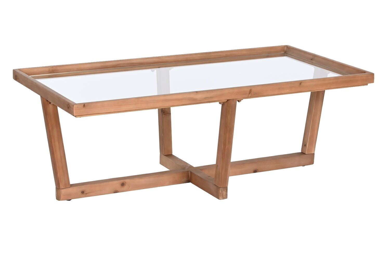 TAVOLINO IN VETRO ABETE 120X60X43 15,00 NATURALE MB209315