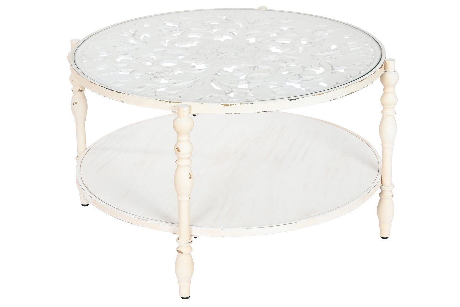 TAVOLINO IN VETRO ABETE 80,5X80,5X49 INTAGLIATO MB208710