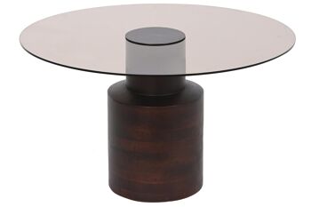 TABLE BASSE VERRE MANGO 80X80X40 BRUN FONCÉ MB207965 1