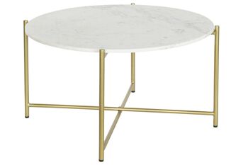 TABLE BASSE MARBRE FER 81X81X44 BLANC MB207603 1