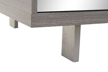 TABLE BASSE MIROIR 140X70X40,5 LAQUE GRIS CLAIR MB162812 4