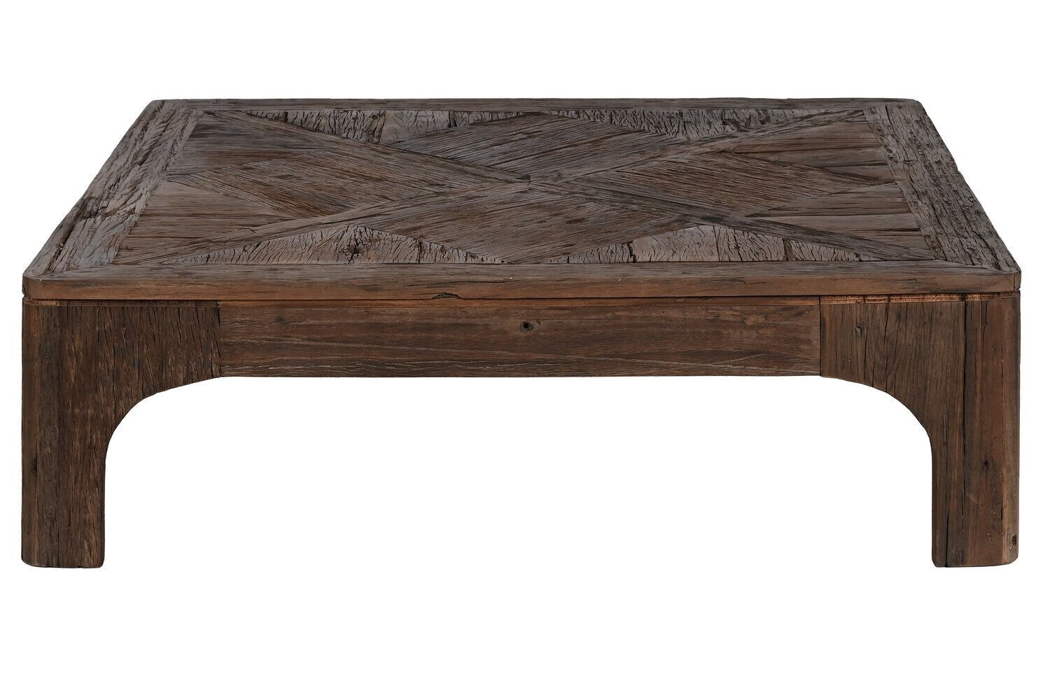 TAVOLINO IN LEGNO RICICLATO 100X100X32 MARRONE MB212645