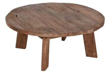 TABLE DE CENTRE BOIS RECYCLÉ 90X90X35 MARRON MB212647 2