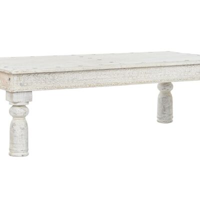 CARVED WOODEN COFFEE TABLE 150X76X48 DECAPE WHITE MB208665