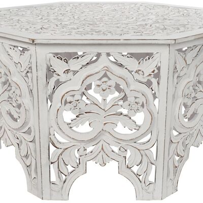 COFFEE TABLE MDF 84X84X46 AGED WHITE MB207379