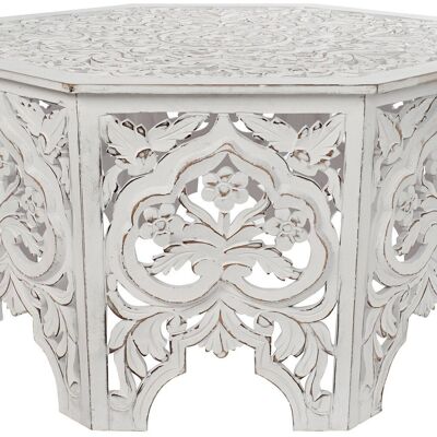 MESA CENTRO MDF 84X84X46 ENVEJECIDO BLANCO MB207379