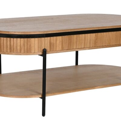TABLE BASSE MÉTAL PAULOWNIA 120X60X50 NATUREL MB208698