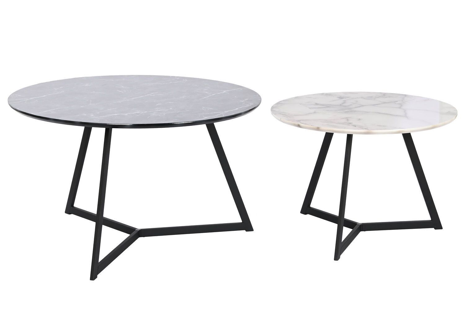 TAVOLINO SET 2 MDF 80X80X47,5 SIMIL MARMO MB208397